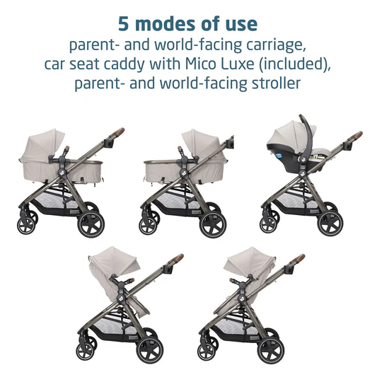 Maxi-Cosi Zelia 2 Luxe 5-in-1 Modular Travel System - New Hope Tan - TR455GYQ