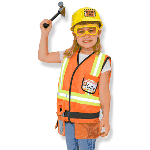 Melissa & Doug Construction Worker Role Play Costume Set - 4837