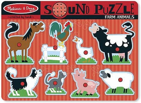 Melissa & Doug Farm Animals Sound Puzzle - 8 Pieces - 726-MD