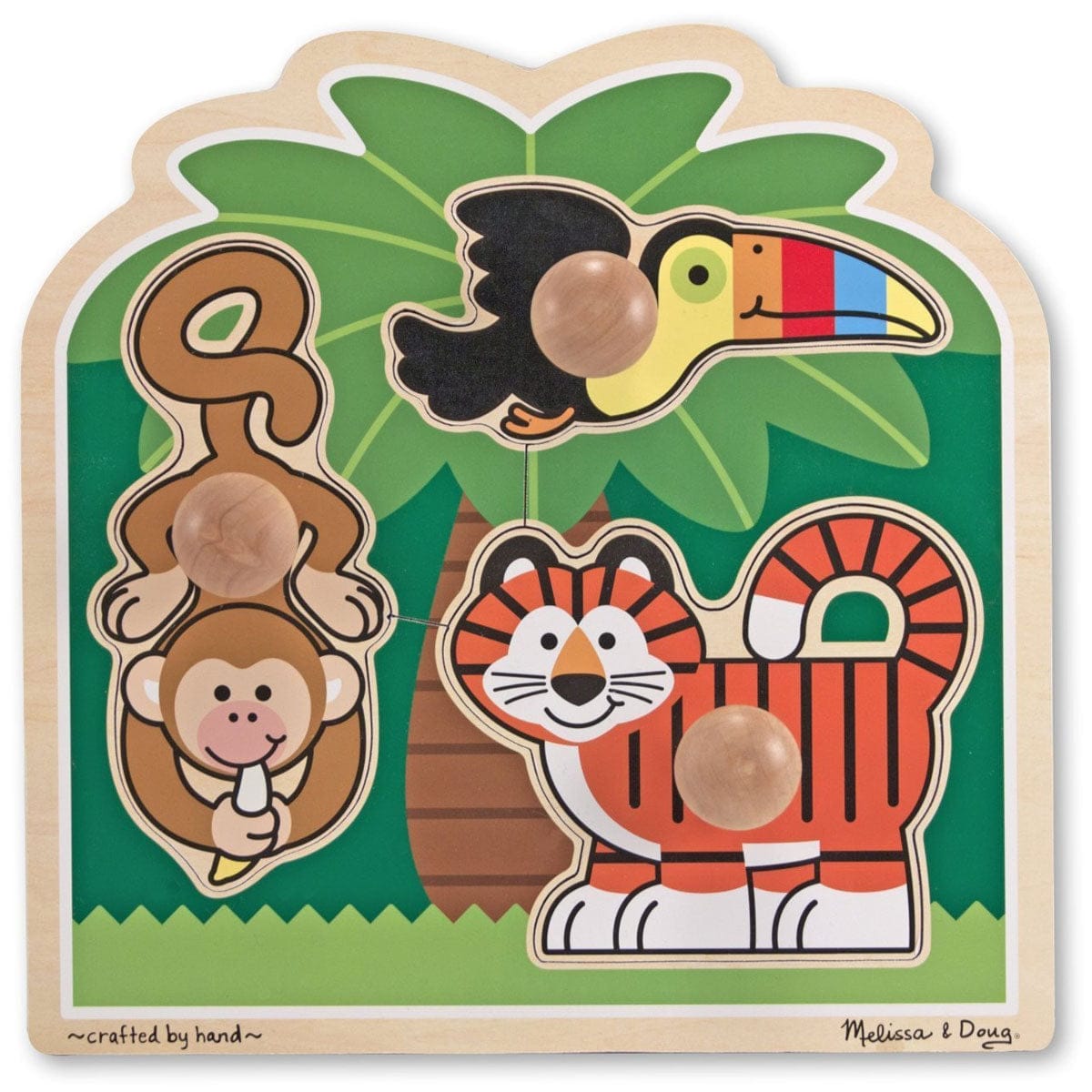 Melissa & Doug Rainforest Friends Jumbo Knob Puzzle - 3 Pieces - 3392-MD