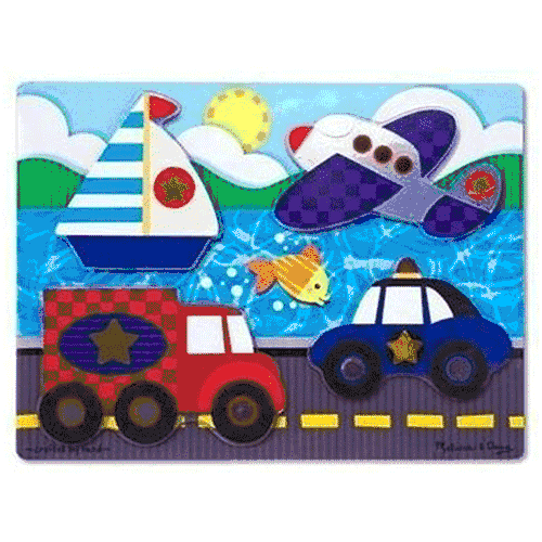Melissa & Doug Vehicles Touch and Feel Puzzle