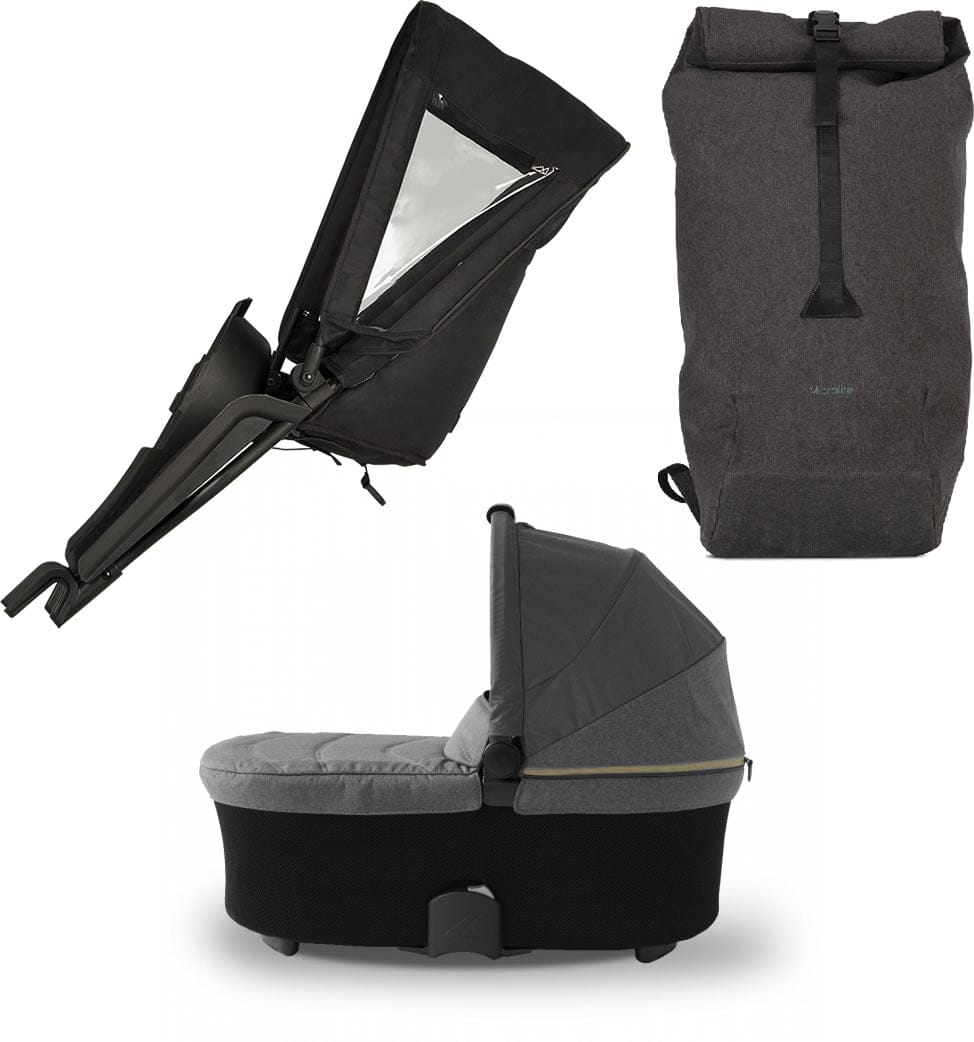 Micralite TwoFold Accessory Bundle with Shopping Bag - Carbon - TWOBUNSBCARBON