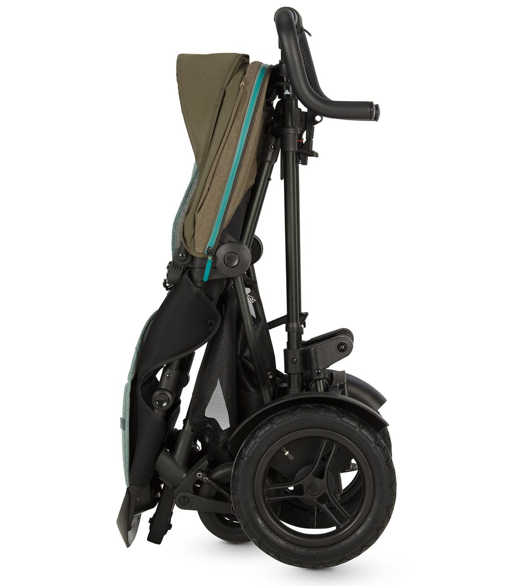 Micralite TwoFold Double Stroller + Bassinet - Evergreen