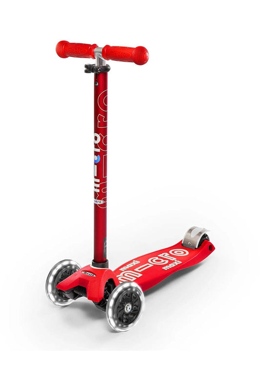 Micro Kickboard Maxi Deluxe LED Scooter (5-12 years) - Red - MMD068