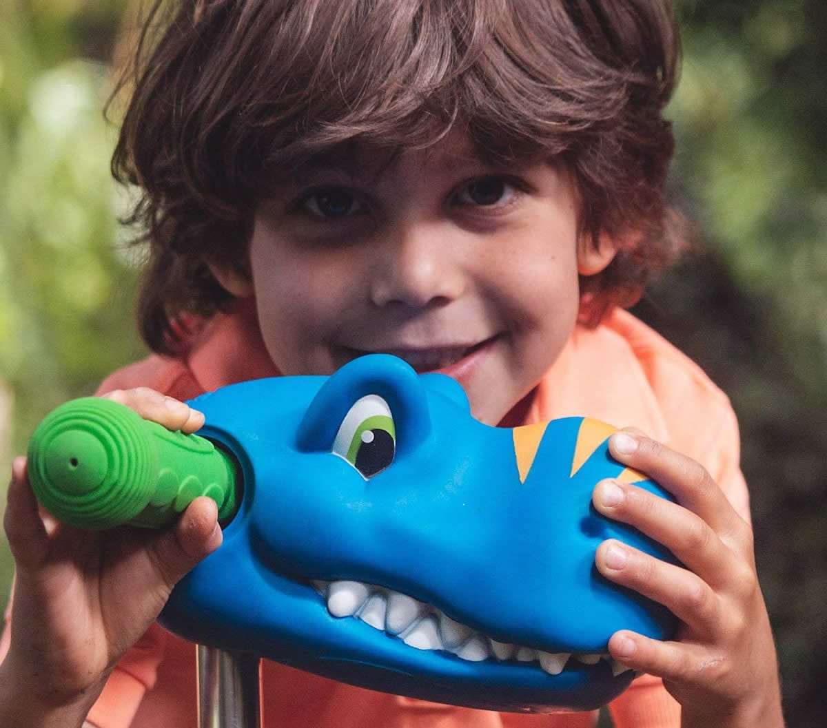 Micro Kickboard Scooter Heads by Scootaheadz - Blue Dino Timmy T-Rex - AC4648