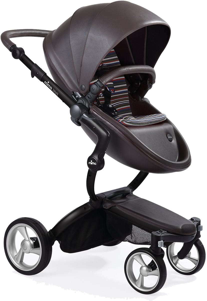 Mima Xari Complete Stroller, Black - Chocolate Brown / Autumn Stripes - A112-02-BCBAS