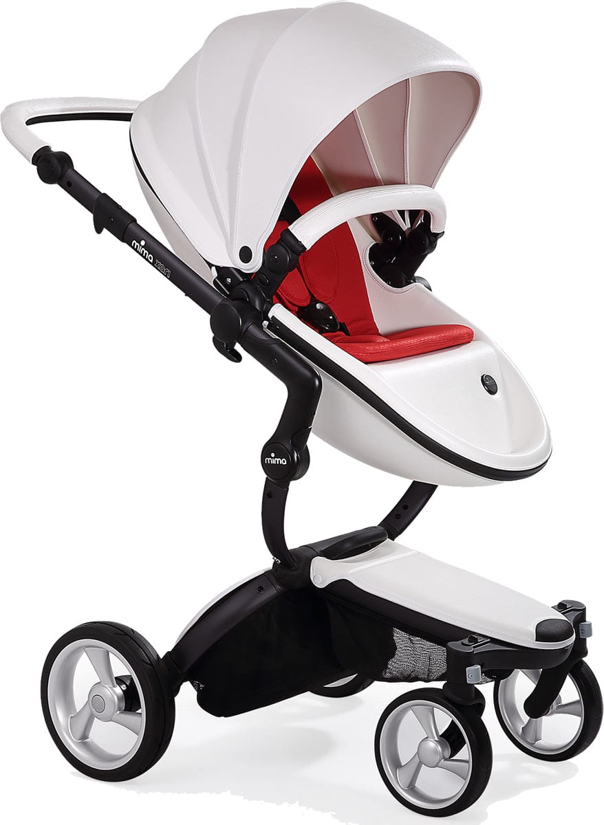 Mima Xari Complete Stroller, Black - Snow White / Ruby Red