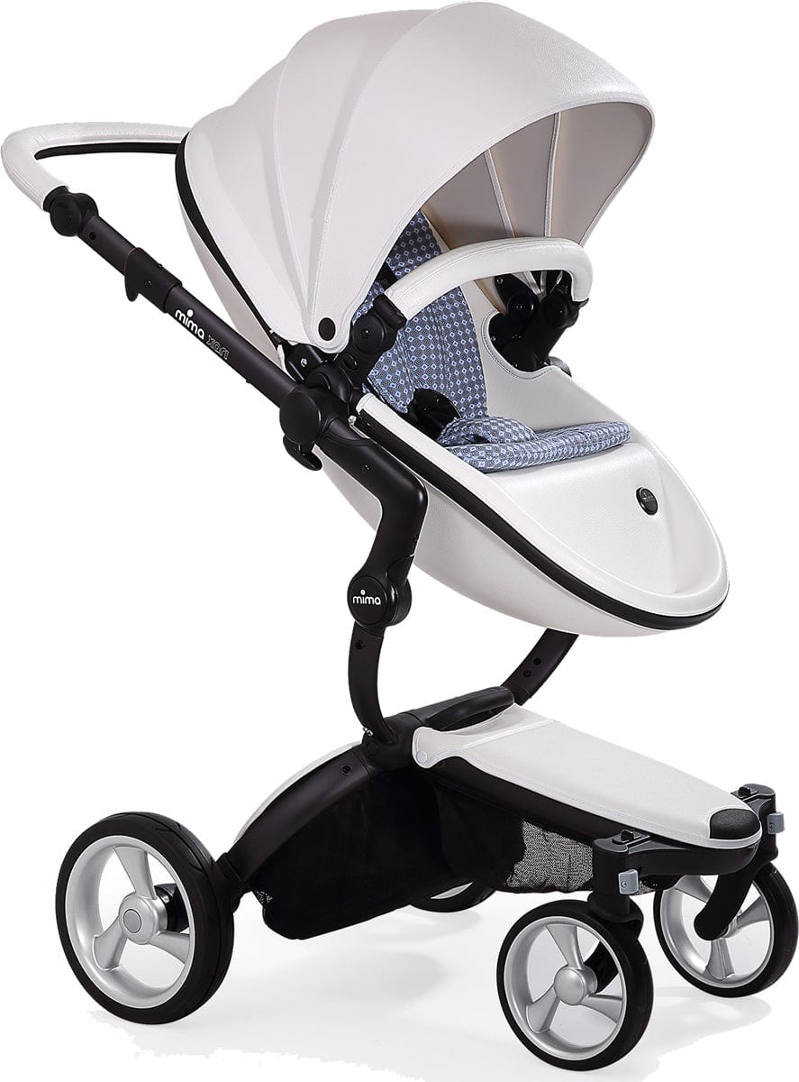 Mima Xari Complete Stroller, Black - Snow White / Retro Blue - A112-02-BSWRB