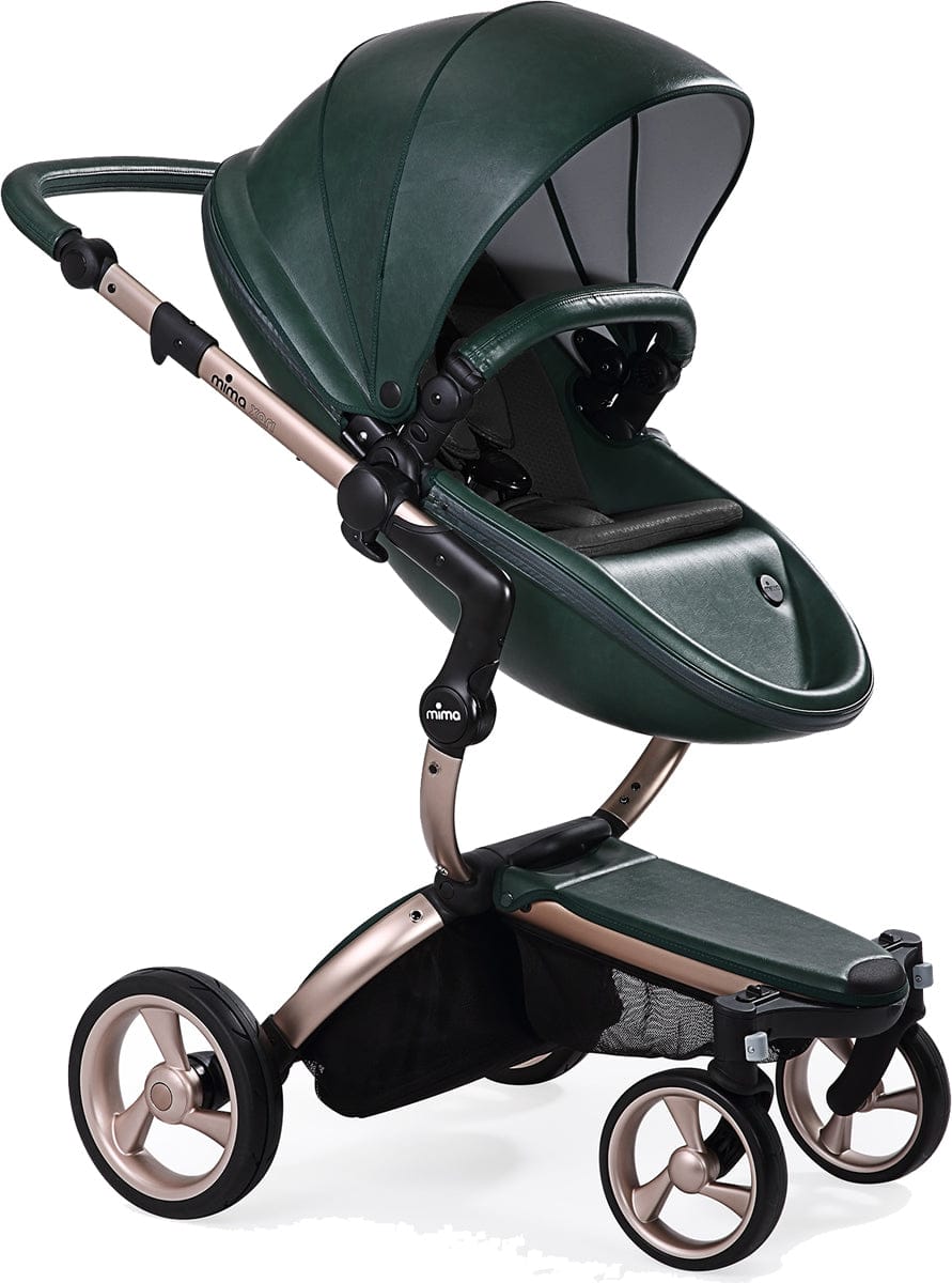 Mima 2019 Xari Complete Stroller, Rose Gold - British Green / Black - A112-03-RGBGB