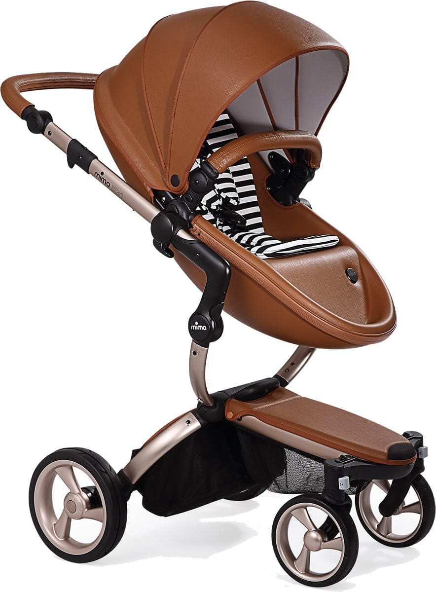 Mima G4 Xari Complete Stroller Bundle - Rose Gold - Camel / Black & White (Albee Exclusive) - A112-03-RGCBW