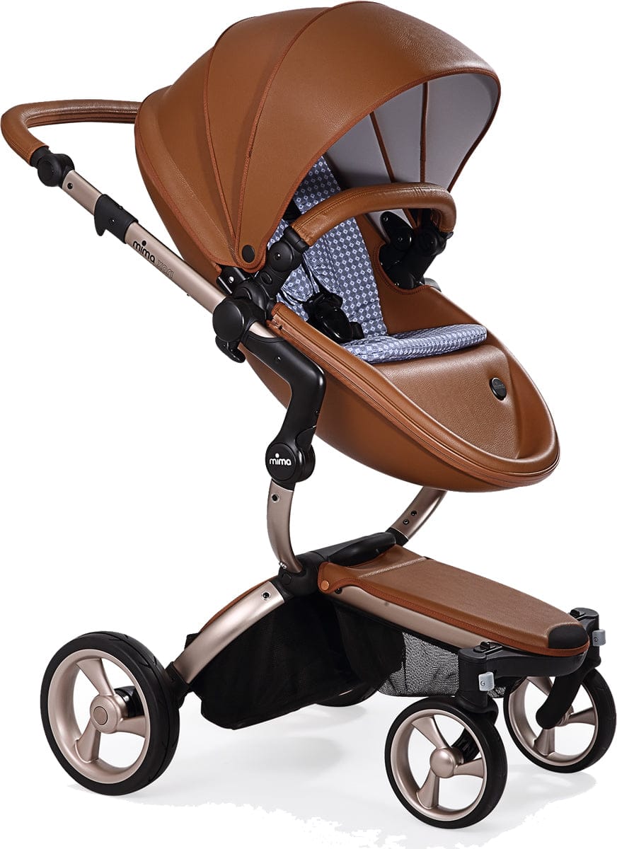 Mima 2019 Xari Complete Stroller, Rose Gold - Camel / Retro Blue - A112-03-RGCRB
