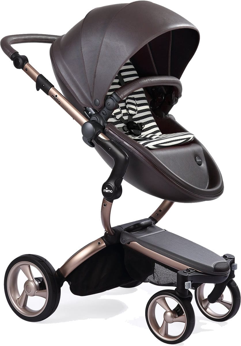 Mima G4 Xari Complete Stroller Bundle - Rose Gold - Chocolate Brown / Black & White (Albee Exclusive) - A112-03-RGCBBW