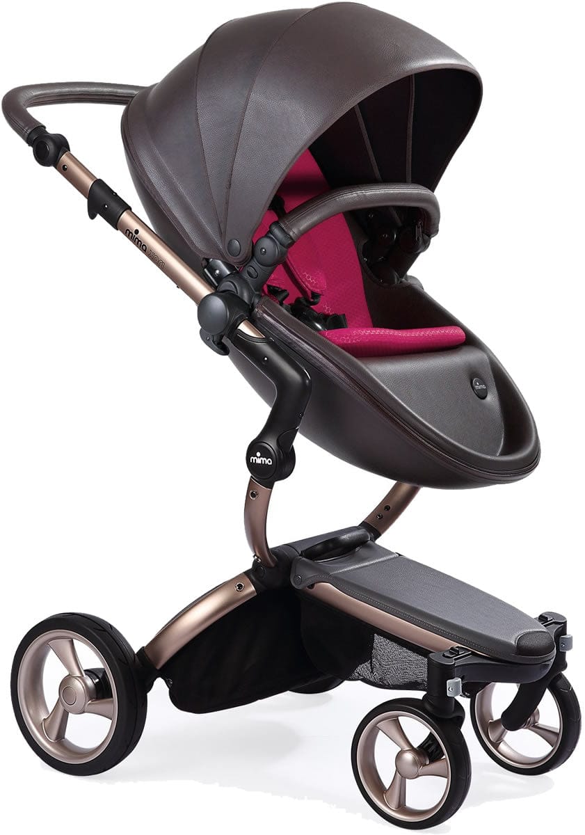 Mima 2019 Xari Complete Stroller, Rose Gold - Chocolate Brown / Magenta - A112-03-RGCBM