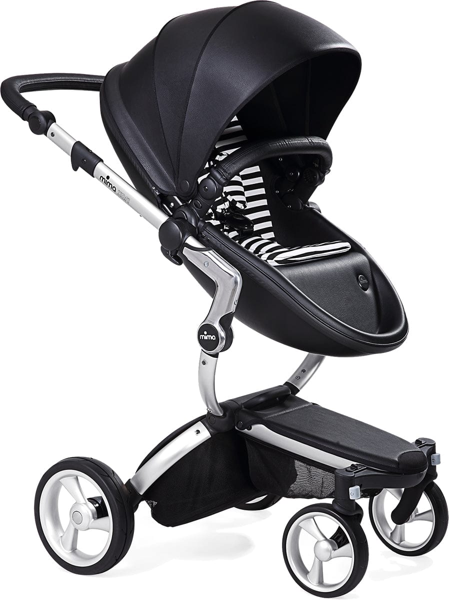 Mima Xari Complete Stroller, Silver - Black / Black & White - A115-01110BW