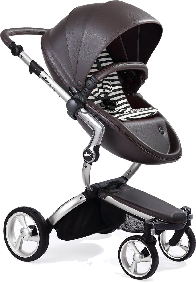 Mima Xari Complete Stroller, Silver - Chocolate Brown / Black & White - A112-01-SCBBW