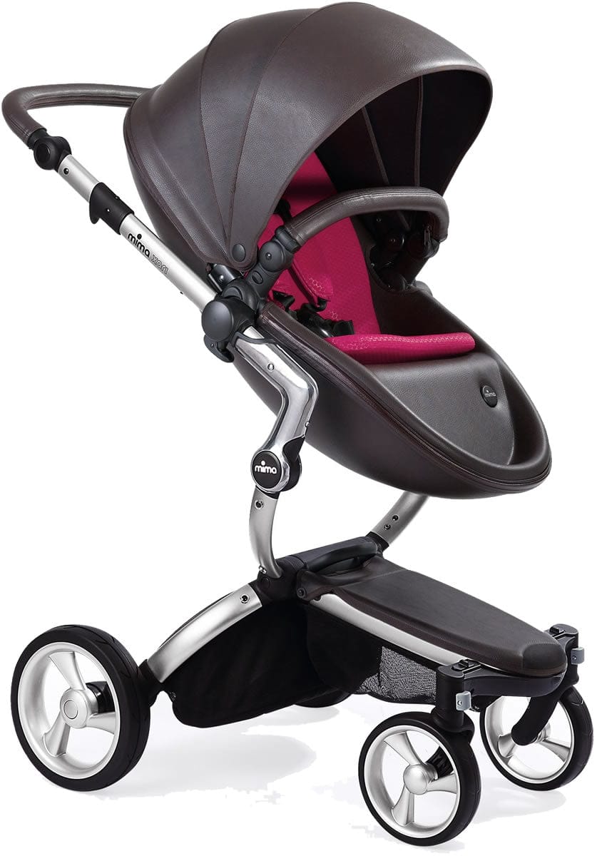 Mima Xari Complete Stroller, Silver - Chocolate Brown / Magenta - A112-01-SCBM