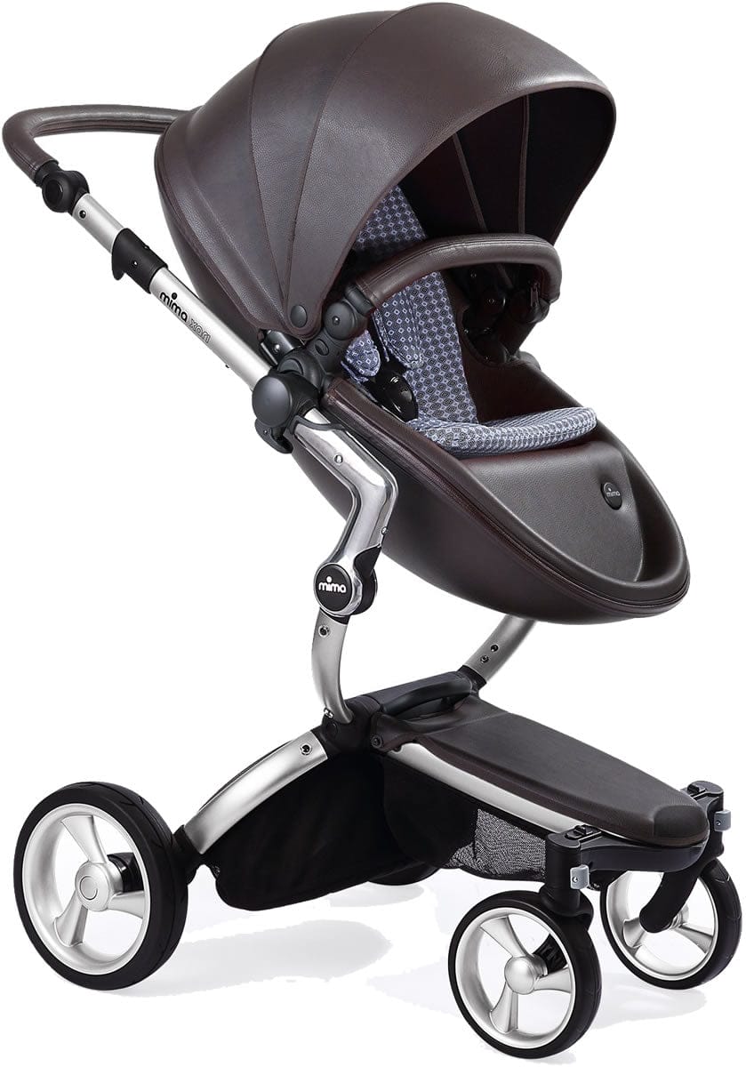 Mima Xari Complete Stroller, Silver - Chocolate Brown / Retro Blue