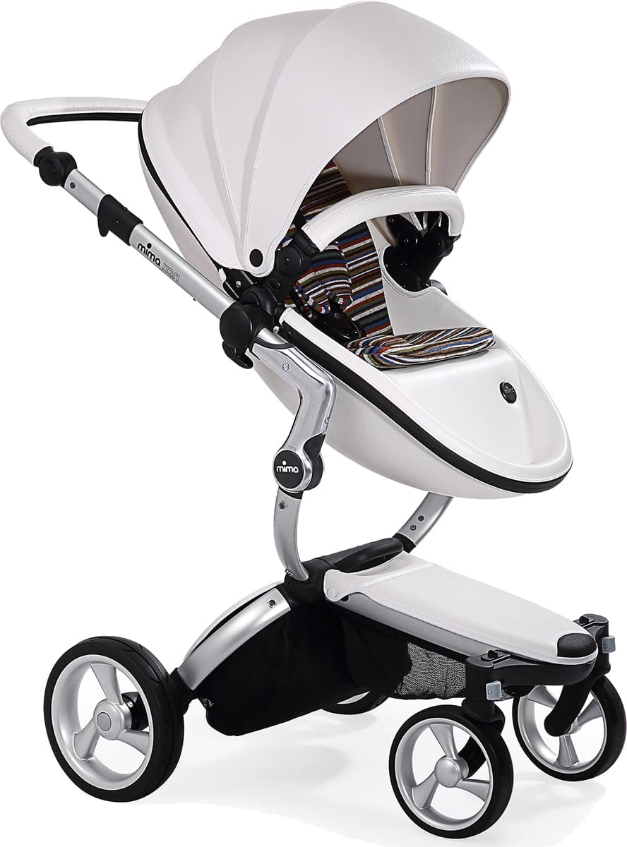Mima Xari Complete Stroller, Silver - Snow White / Autumn Stripes - A112-01-SSWAS
