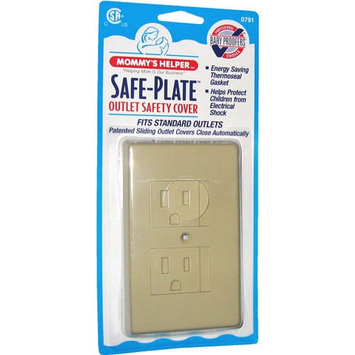 Mommys Helper Safe Plate Sliding Outlet Cover - Almond - 791
