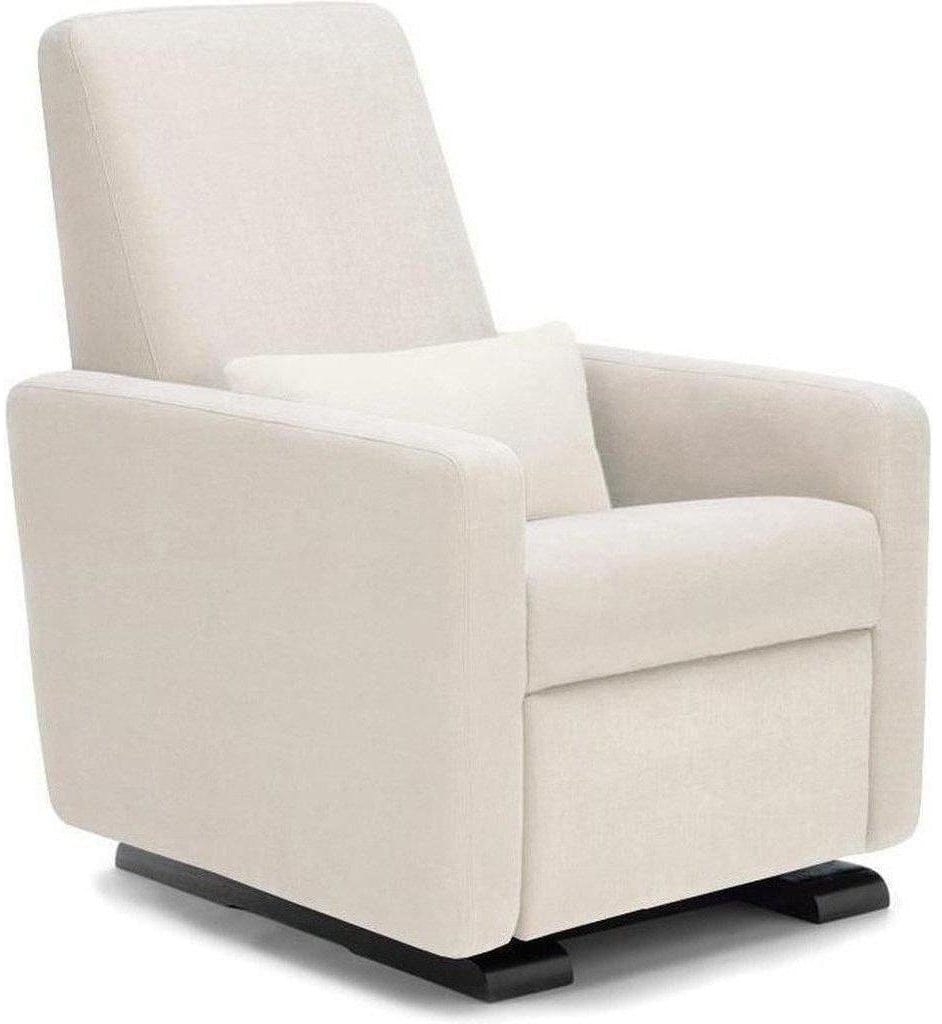 Monte Design Motorized Grano Glider Recliner - Espresso Wood Glide Base / Beach Natural Cotton-Linen Fabric - GRANO-EWG-BEACH