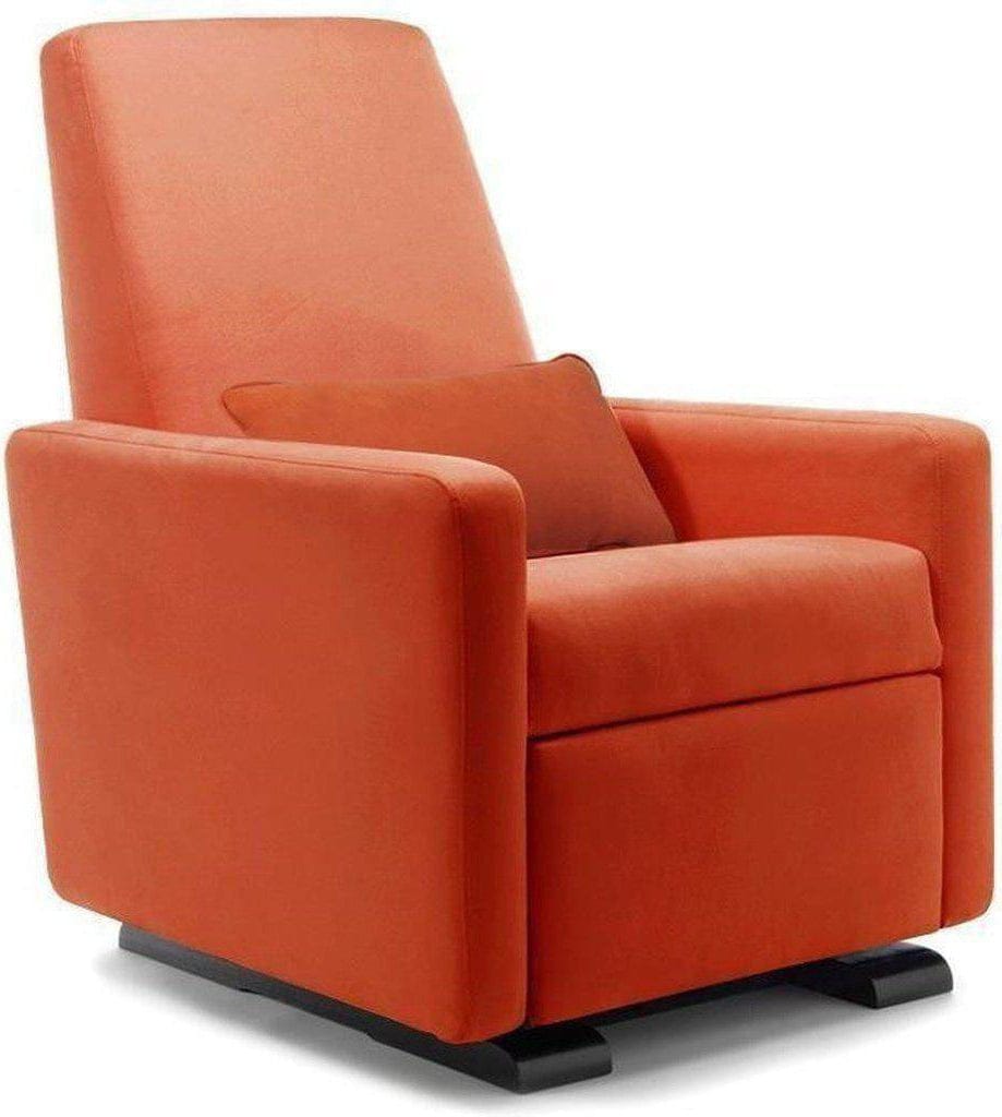 Monte Design Motorized Grano Glider Recliner - Espresso Wood Glide Base / Orange Performance Microfiber Fabric - GRANO-EWG-OPM