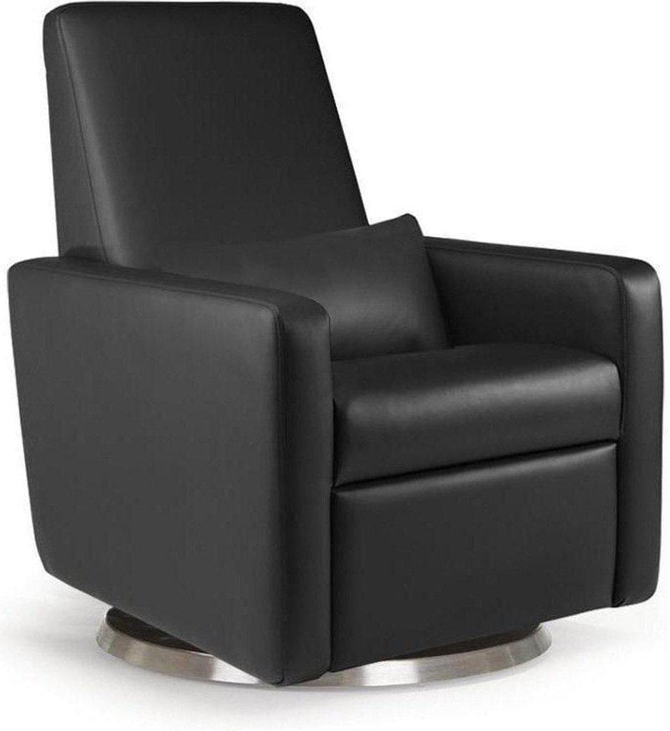 Monte Design Motorized Grano Glider Recliner - Stainless Steel Swivel and Glide Base / Black Enviroleather Fabric - GRANO-SS-BLACK