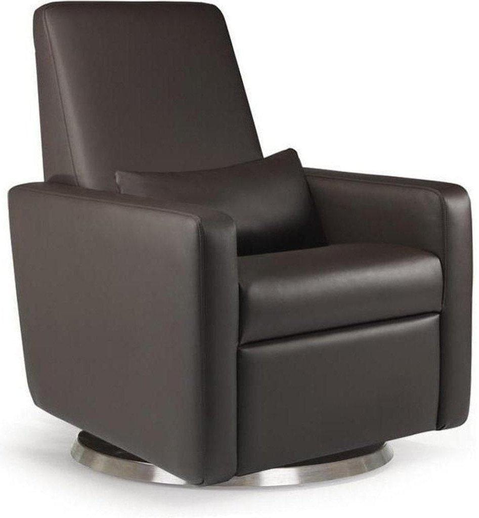 Monte Design Motorized Grano Glider Recliner - Stainless Steel Swivel and Glide Base / Brown Enviroleather Fabric - GRANO-SS-BROWN