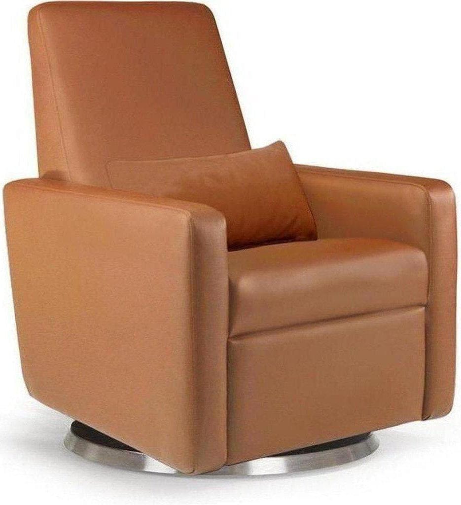 Monte Design Motorized Grano Glider Recliner - Stainless Steel Swivel and Glide Base / Tan Enviroleather Fabric - GRANO-SS-TAN