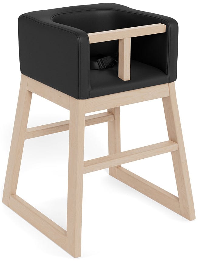 Monte Design Tavo High Chair - Clear Maple Base / Black Enviroleather Fabric - TAVO-MAP-BLACK