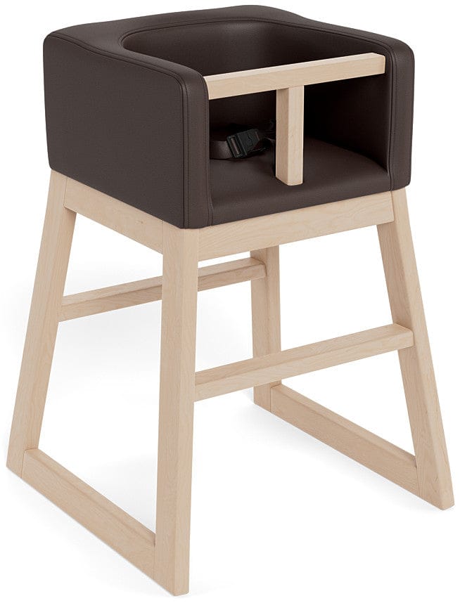 Monte Design Tavo High Chair - Clear Maple Base / Brown Enviroleather Fabric - TAVO-MAP-BROWN