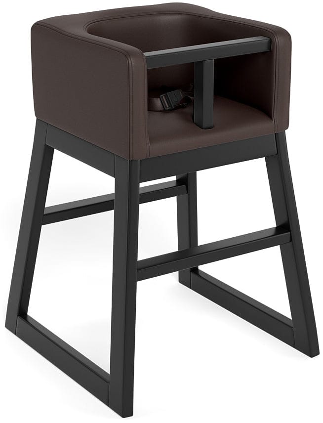 Monte Design Tavo High Chair - Espresso Base / Brown Enviroleather Fabric - TAVO-ESP-BROWN