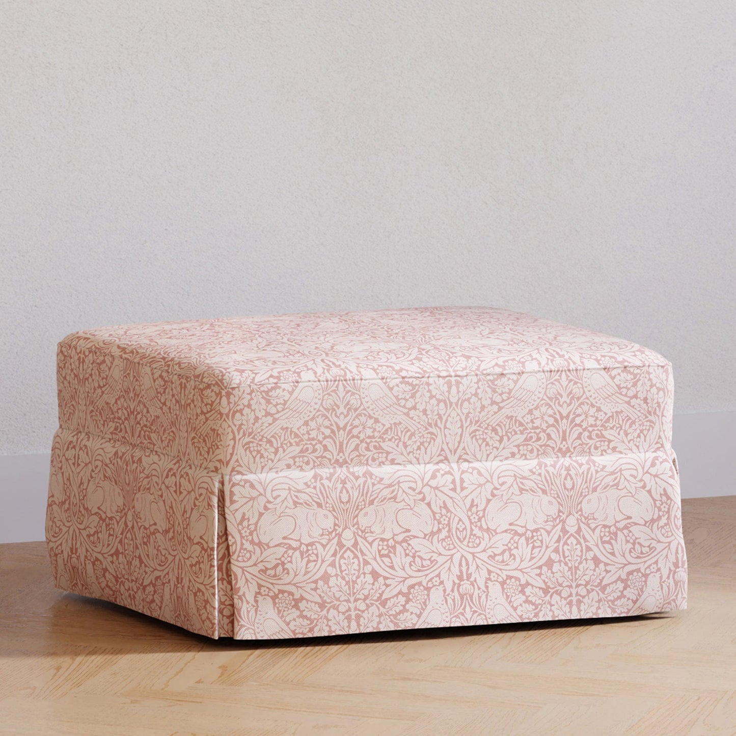 Morris & Co. x Namesake Crawford Gliding Ottoman - Pure Brer Rabbit in Rose - M21785PBRR