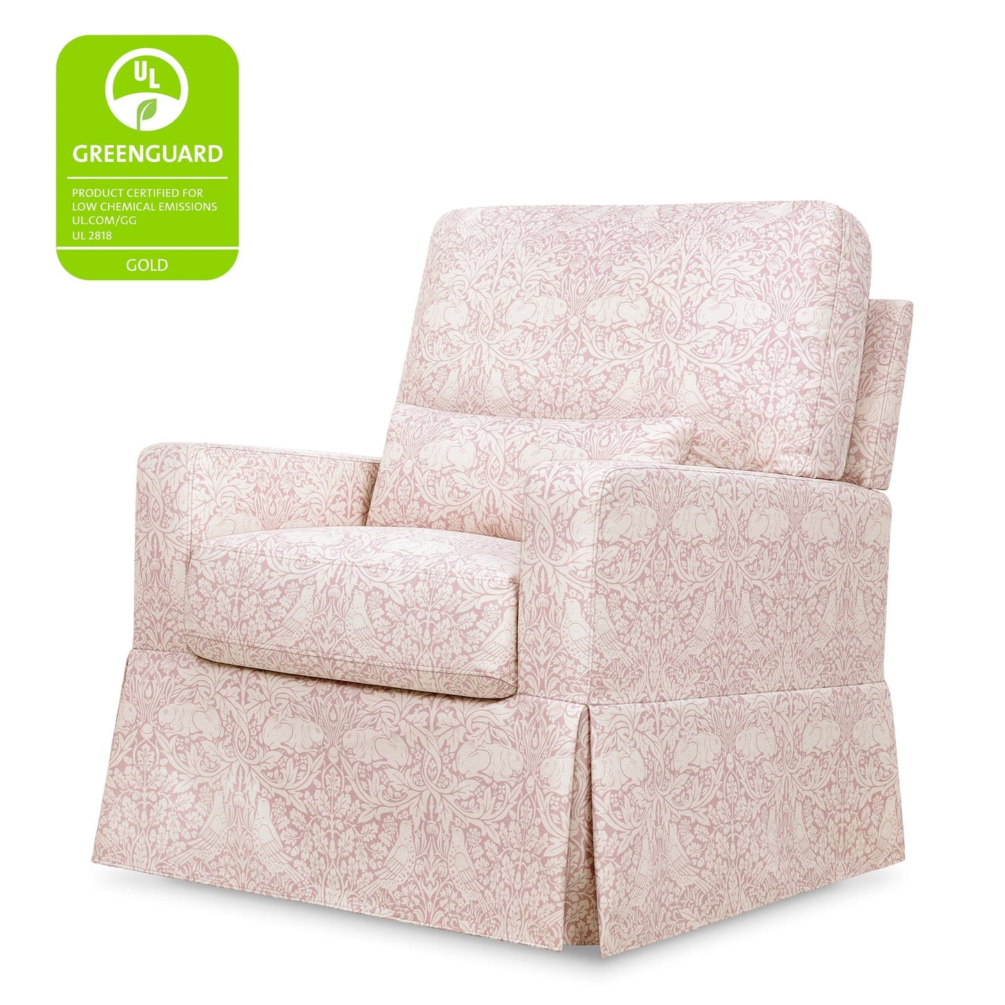 Morris & Co. x Namesake Crawford Pillowback Comfort Swivel Glider - Pure Brer Rabbit in Rose - M21787PBRR