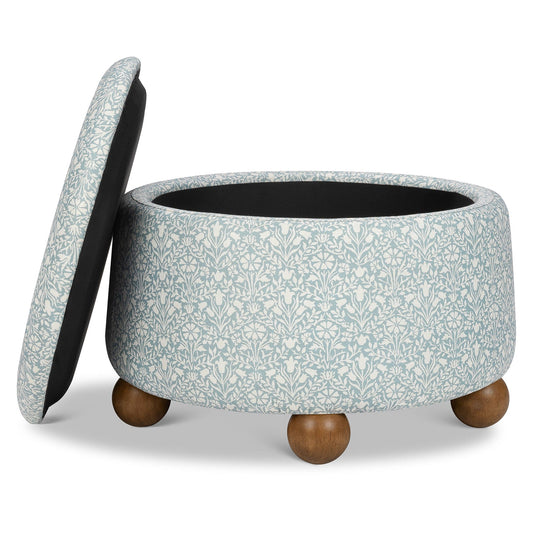 Morris & Co. x Namesake Tuffet Storage Ottoman - Bellflowers in Powdered Blue - M30985BPBDF