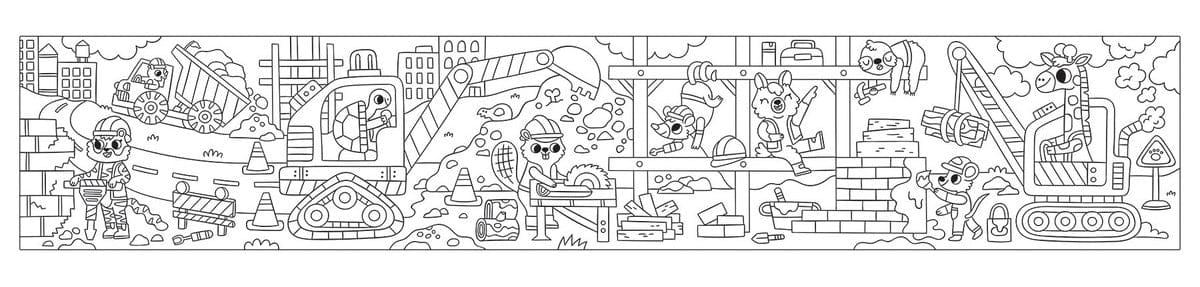 Mudpuppy Mini Coloring Roll - Construction Site - 9780735369610