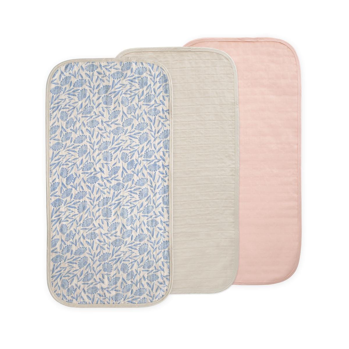 Mushie Changing Pad Liner 3-Pack - Blue Flowers Combo - MCPL-1006