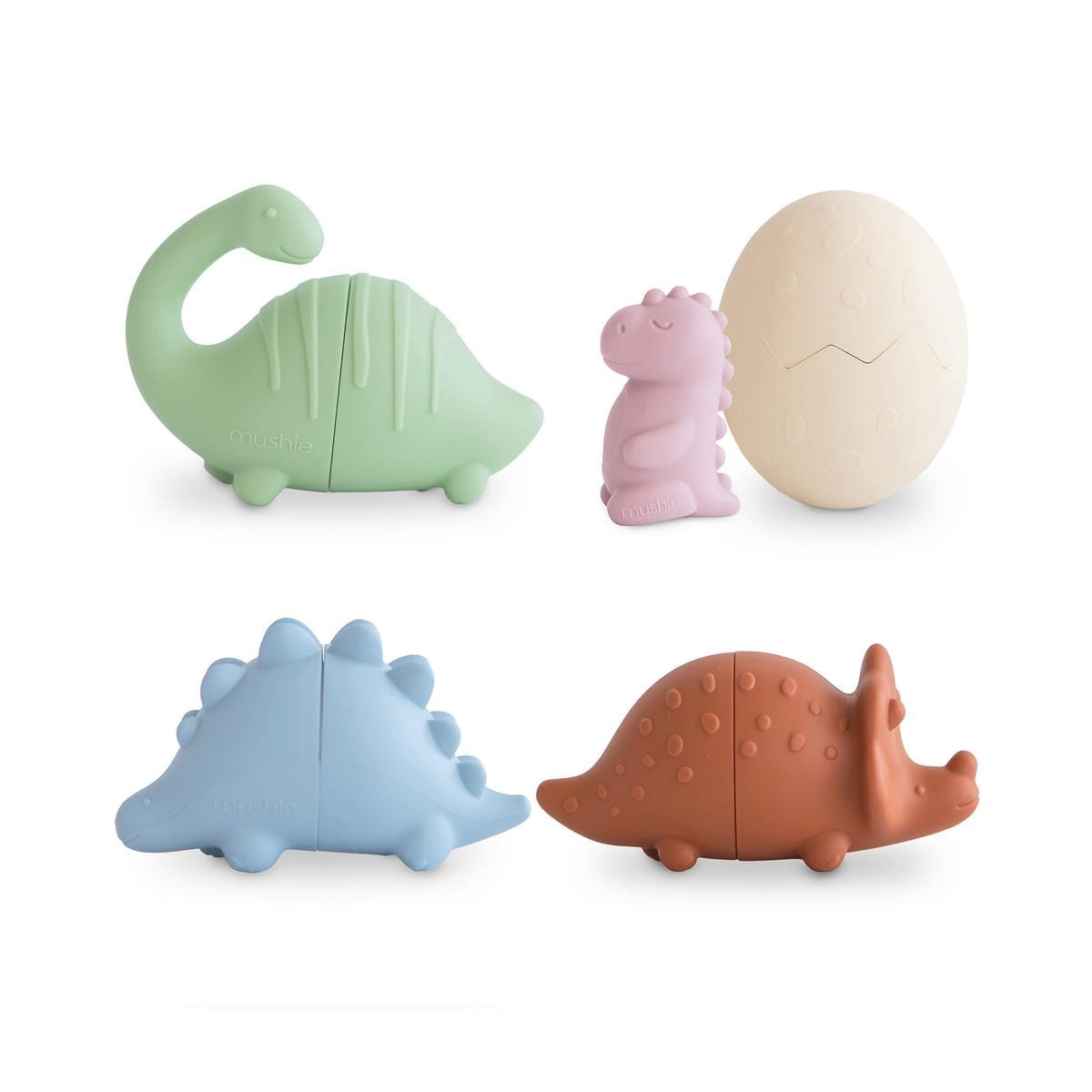 Mushie Mold Free Bath Play Set, 4 Pack - Dino - MFBS-5001