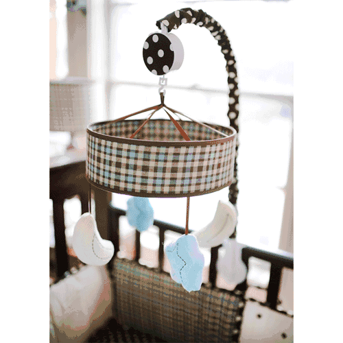 My Baby Sam Mad About Plaid in Blue Musical Mobile - MB154