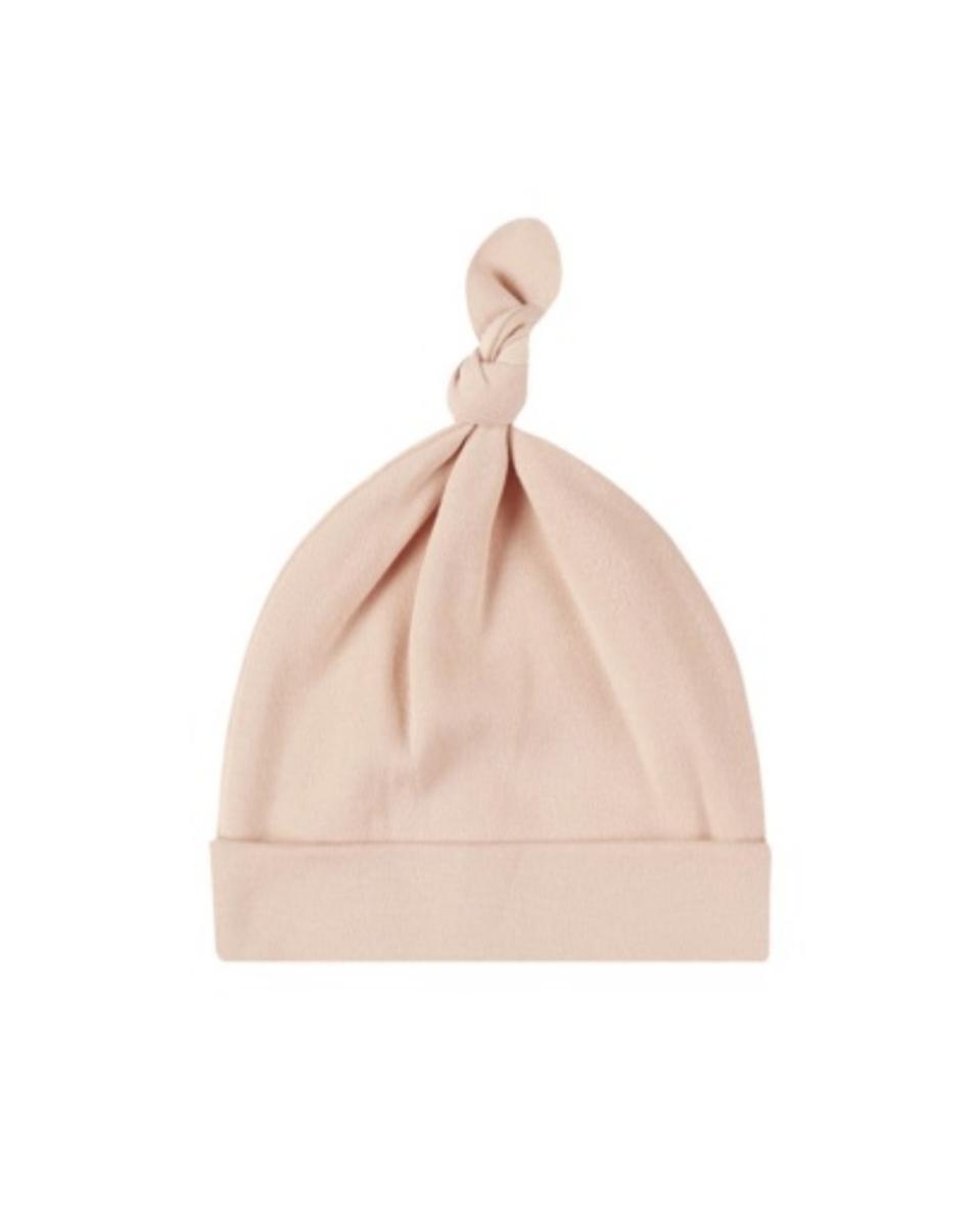 Quincy Mae light pink baby knot hat