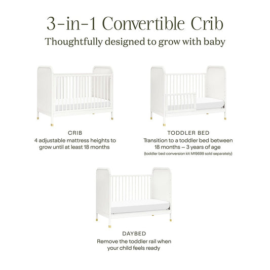 Namesake Brimsley Tambour 3-in-1 Convertible Crib - Warm White - M26742RW