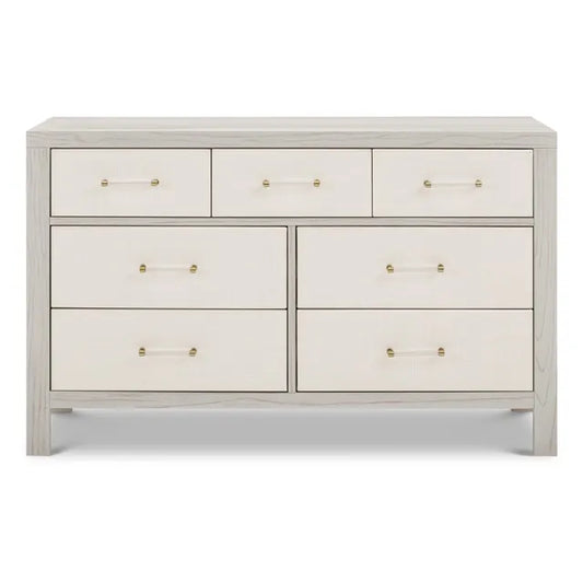 Namesake Eloise 7-Drawer Assembled Dresser - White Driftwood and Performance Pearl Eco-Weave - M24816WDFPEW