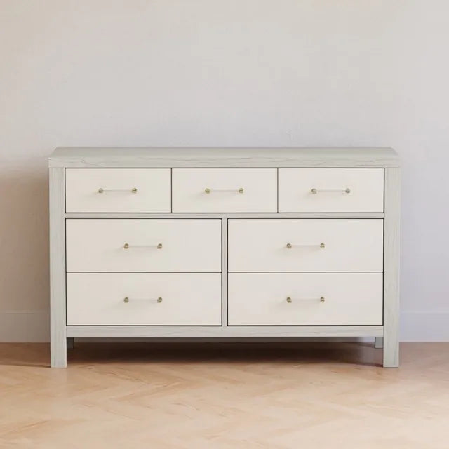Namesake Eloise 7-Drawer Assembled Dresser - White Driftwood and Performance Pearl Eco-Weave - M24816WDFPEW