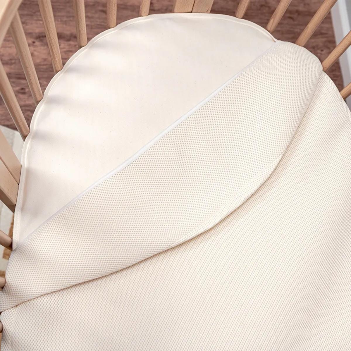 Organic Breathable Oval Crib Mattress Cover V2