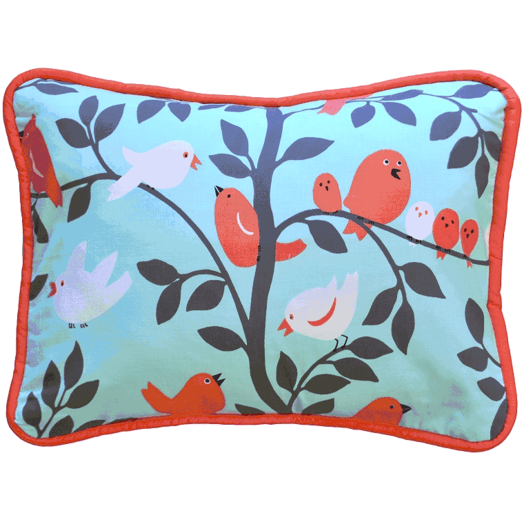 New Arrivals Feather Your Nest in Aqua Throw Pillow - 16 x 16 - NA-FNAQ-TP
