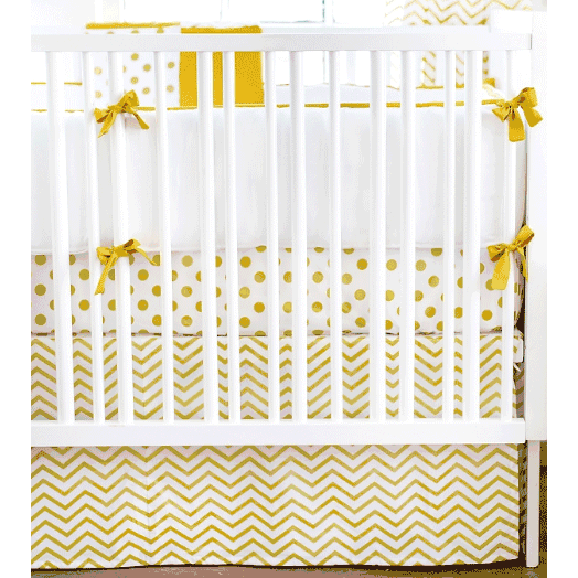 New Arrivals Gold Rush 4 Piece Crib Bedding Set - NA-GOLD-4PC