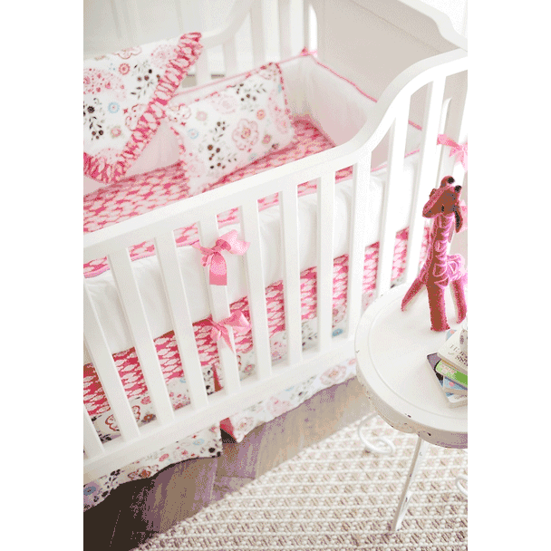 New Arrivals Penelope in Pink 4 Piece Baby Crib Bedding Set - NA-PENPK-4PC