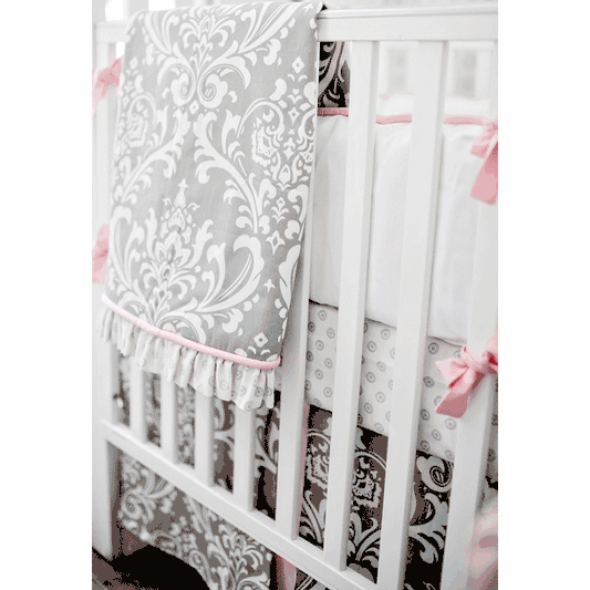 New Arrivals Stella Gray 4 Piece Baby Crib Bedding Set - NA-STELLA-4PC