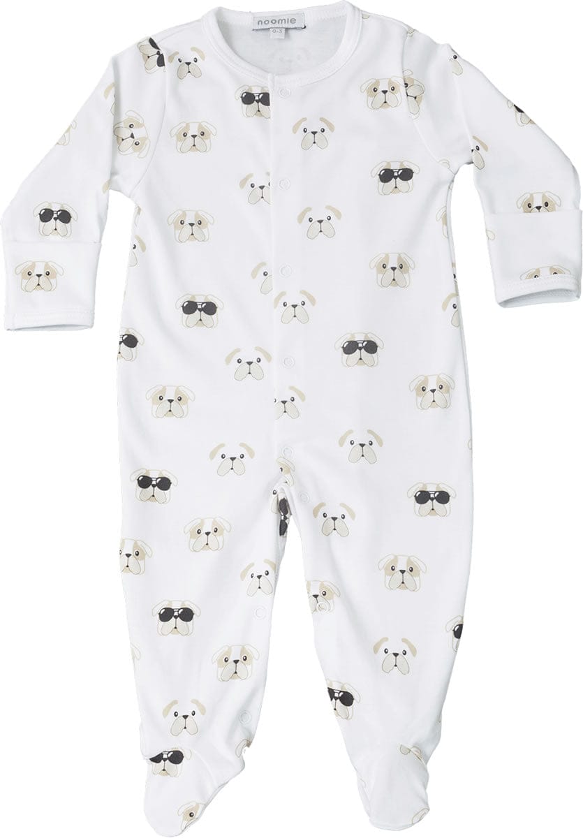Noomie Snap Footie - Black Bulldog (NB) - 1801-39-NB