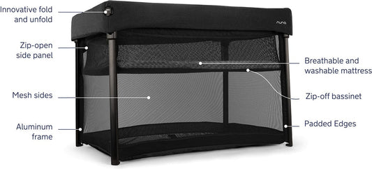 Nuna PAAL Travel Cot + Playard - Caviar - TC17701CVR