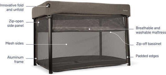 Nuna PAAL Travel Cot + Playard - Granite - TC17701GRN